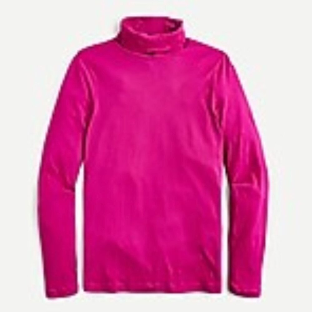 J.Crew Tissue turtleneck-cotton-K4227-DARK BERRY/fuchsia/pink-NWT